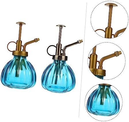 HANABASS 2pcs Vintage Glass Watering Can and Nozzles for Plant Misting and Watering Elegant Decorative Spray Bottles for Indoor and Outdoor Use - Image 7
