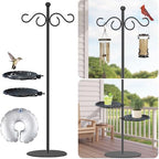 Upgraded 74" Shepherd's Hook for Bird Feeder，Floor Hanging Plant，Wind Chime Stand, Waterproof Metal & Adjustable-Height Standing Pole Holder for Lantern and Wreath, Indoor & Outdoor（2 Placement Racks) by vorriop