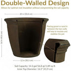 Sunnydaze Anjelica 20'' Large Plastic Planter Pot for Plants, Rust, 2pk - Image 6