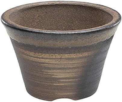 Wazakura Banko Series Small Handmade Rounded Ceramic Bonsai Pot by WazakuraJapan