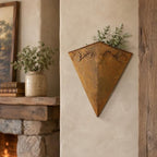 LOGOFUN Rustic Rust Metal Wall Planter Cone Shaped Hanging Flower Pot - Image 7