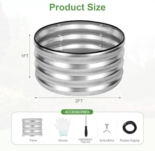 Galvanized Raised Garden Bed- 2Pcs 2x2x1FT Planter Boxes, Sliver - Image 6