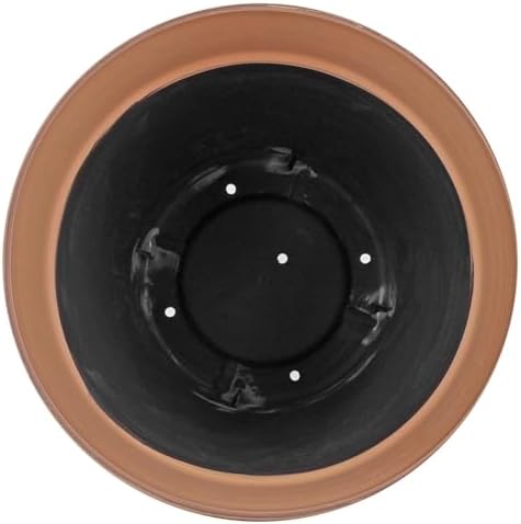 Garden Elements Plastic Indoor/Outdoor Colored Planter with Terra Cotta-Colored Rim, Lightweight, Durable, and Versatile with Drainage Holes, Green, 15” - Image 4