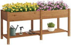 GHWIE Raised Garden Bed with Shelf,Elevated Wooden Planter Box with Legs,Garden Planter for Backyard, Patio, Balcony by GHWIE