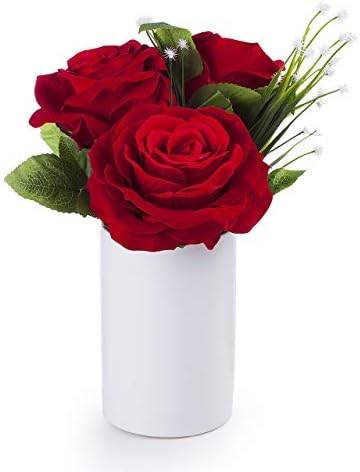 WGV Ceramic Cylinder Vase Bulk Width 4" Height 6" Elegant Unique Modern Matte Floral Container Planter Pot Centerpiece for Event Party Wedding Office Home Decor, Smooth White 12 Pieces - Image 5