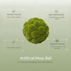 Artificial Moss Ball, 6.7 Inch Green Hanging Decorative Sphere for Living Room & Event Styling (1 PC) - Image 5