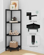 Hzuaneri Corner Shelf Stand 4-Tier Corner Bookshelf Storage Standing Shelf - Image 3