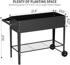 Elevate 32" Tall Raised Garden Bed with Wheel,Planter Box for Backyard,Outdoor Garden, Patio, Balcony, 400lb Capacity,Black - Image 2