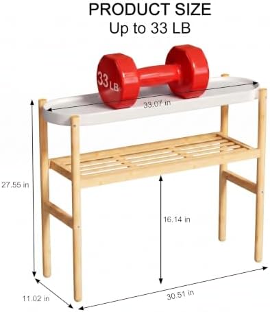 Bamboo Plant Stand Indoor, 2-Tier Plant Shelf Table for Multiple Plants - Image 2