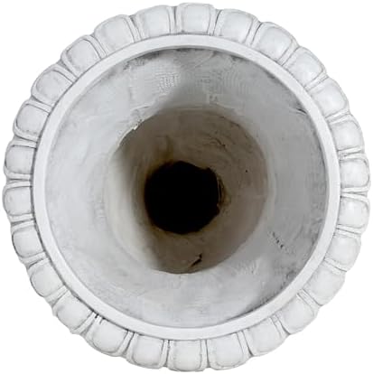 26" Antique White Large Urn Planter Outdoor – Pedestal Planters for Outdoor Plants, Classic Garden Urn Flower Pot for Front Porch, Patio or Indoor Display, Durable Magnesium Oxide Construction - Image 6