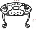 TREEZITEK 2 Pack Heavy Duty Iron Plant Stand, 11.8'' Diameter, 6'' Tall, Black, Powder Coated, Round, Sturdy & Stable, Indoor/Outdoor, No Assembly Required - Image 5