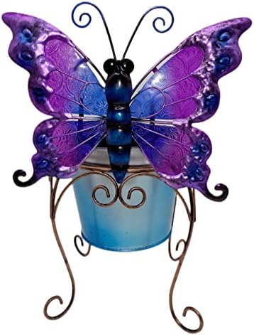 Metal Animal Plant Pot,Colorful Butterfly Planter Flower Pots Decoration - Image 6