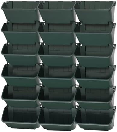 18-Pot Vertical Wall Planter, Self-Watering Stackable Planters for Indoor & Outdoor Use, Perfect for Herbs, Flowers & Vegetables (18, Black) - Image 5