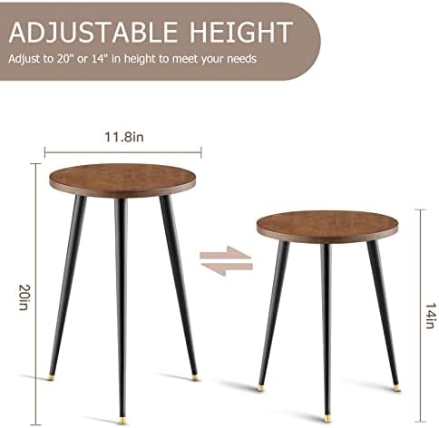KINNARY Tall Plant Stand Indoor, Mid Century Wood Plant Stand Plant Table for Flower Pots, Heavy Duty Metal Plant Holder, Modern Home Decor Small Round Side End Table (11.8"x20") - Image 3