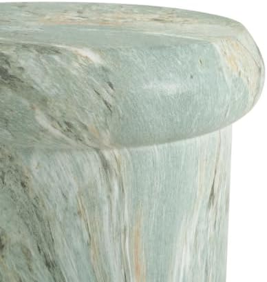 Christopher Knight Home Taya 18.11 Inch MGO Side Table, Modern Round End Table, Weather-Resistant Sculptural Accent Table for Garden Backyard, Indoor & Outdoor Versatile Pedestal Stool,Green + Marble - Image 7