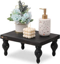 Decorative Wood Risers for Display - 12 x 9 x 5.5 Wood Pedestal Stand Table for Farmhouse Decor, Kitchen Counter Decor - Wooden Kitchen Soap Tray for Farmhouse Table Decor (Classic Black) by Elynice