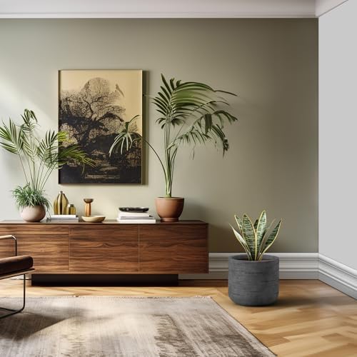 Kante Large Round Capsule Dark Gray Concrete Planter 13.8" Dia, Outdoor - Image 4