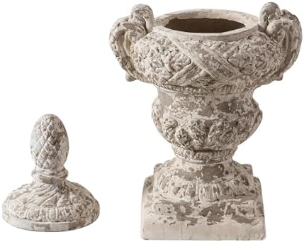 SOFE Vintage 28" Tall Large Outdoor Plant Pot, Lidded Garden Planter Urns - Image 3