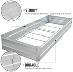 Galvanized Raised Garden Bed Metal Planter Box Bottomless for Backyard,8.3 * 3 * 1 FT,Silver - Image 5