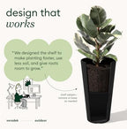 Veradek Demi Series Tall Planter - Tall Tapered Outdoor Planter with Shelf - Image 5