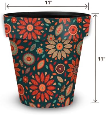 Briarwood Lane Everyday Planter 11.75 x 11 x 11 Orange and Teal Medium Floral - Image 2