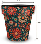 Briarwood Lane Everyday Planter 11.75 x 11 x 11 Orange and Teal Medium Floral - Image 2