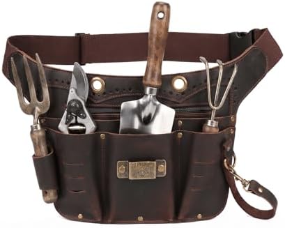 Leather Florist Tools Belt Pouch Utility Waist Bag for Electrician Framer by Tourbn