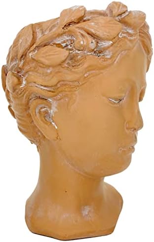 Greek Goddess Planter Lady Head Bust Terracotta Flower Pot, Indoor Outdoor 8.5" - Image 3