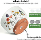 Glazed Terracotta Pot Sets & Saucers Set - Image 6