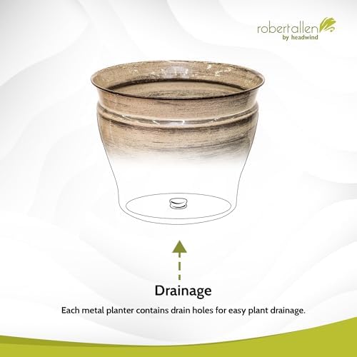 Headwind Glazed Ironstone Vanhorne Collection – 14" Papyrus Beige Decorative Plant Pot – Lightweight & Triple Coated w/Drainage Flower Pot for Indoor Plants & Outdoor Planter Use by Robert Allen - Image 6