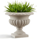 20" H Large Roman Urn Planter, Lightweight Weatherproof Plastic Flower Pot by PlasticPlanter