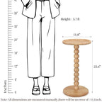 Drink Table, Boho Rattan Small Round Side Table for Small Spaces, Solid Wood Circle End Table for Living Room, Pedestal Table for Couch, Bedroom, Corners, Natural - Image 2