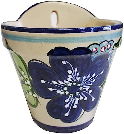 Spanish Wall Planter, Flower Pot, Planter, Wall Pocket 6.5""D by Unknown