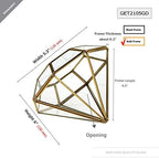 WGV Geometric Planter Terrarium, Width 5.3" Height 6" Clear Glass Gold Frame DIY Succulent air Plant Miniature Fairy Garden Windowsill Tabletop Decor, Diamond 1 Piece - Image 2