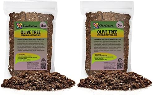 Gardenera Olive Tree Premium Potting Mix - 10 Quart - Enhanced Growth and Nutrient Retention for Thriving Trees - (2 Bags of 5QT) by Gardenera