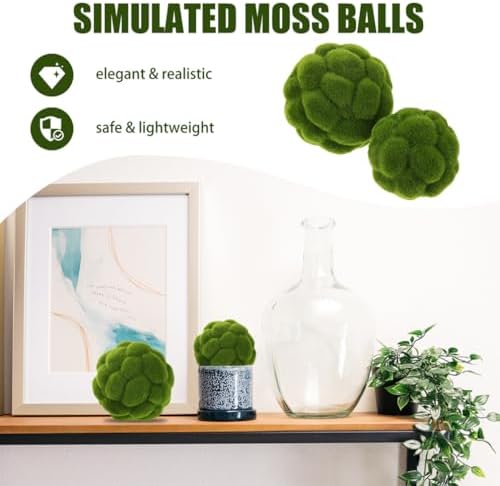 Cabilock 6 Pack Faux Moss Balls Decorative for Bowls, Artificial Green Topiary Orbs in 3 Sizes 2.3, 4.7 and 5.9 Inches, Bowl Fillers for Home Table Centerpieces, Wedding and Garden Decor - Image 7