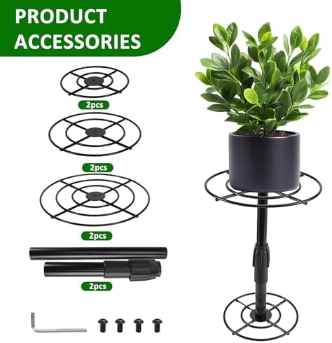 VICAMB 2 Pack Adjustable 6-10.5in Plant Risers for Inside Pots,Metal Planter Lift Inserts Fillers Risers for Tall Square Round Taper Large Pots(5.9" 7.87" 9.84" Base or Top) - Image 7