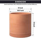 D'vine Dev Terracotta Plant Pot with Saucer, 12 Inch, 40-X-A-6 - Image 3