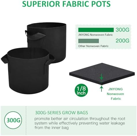JNYONG 12-Pack 30 Gallon Thickened Non-Woven Grow Bags - Image 4