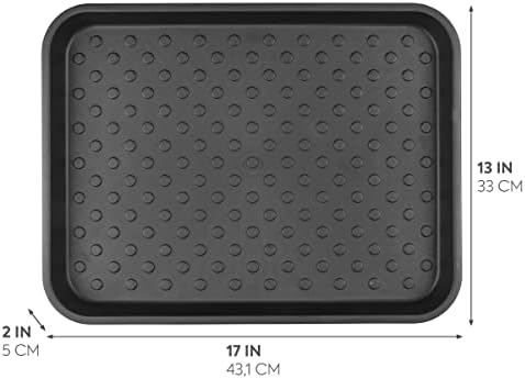iDesign Plastic Under Sink Mat Tray for Kitchen Cabinet, Bathroom, Entryways, Office, Mudroom, College Dorm, (Set of 2), 17" X 13" X 2", Black - Image 3