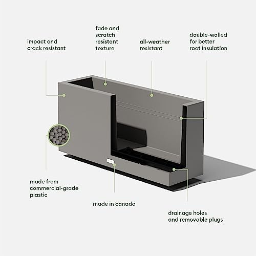 Veradek Block Series Long Box Planter - Rectangular Outdoor Planter - Image 2
