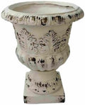 20.47" Tall Antique White Urn Planter, 16.53" W x 16.53" D Magnesium Oxide Outdoor Pedestal Planter with Drainage Hole, Decorative Garden Urn for Patio, Porch and Entryway Decor by Unknown