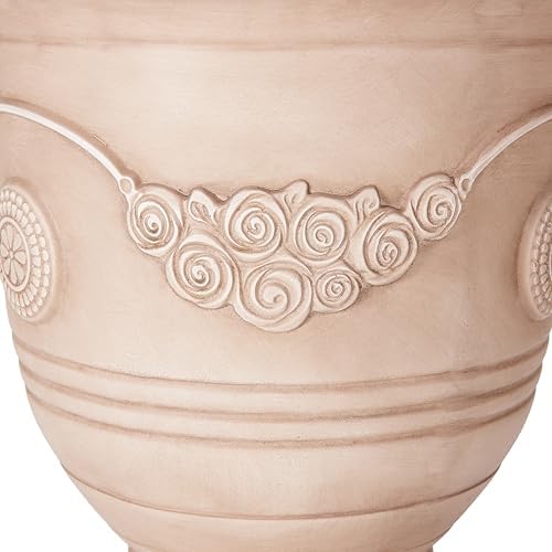 Merax 21.26" H MGO Flower Urn Planter with Drainage, Beige - Image 6