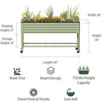 Vego garden Rolling Elevated Raised Garden Bed, 1.5' x 5.5' Outdoor Planters Boxes with Legs & Storage Rack for Patio, 750 Lbs Weight Capacity, Raised Beds for Gardening, Modern Gray - Image 2