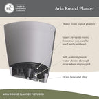 The HC Companies Aria Round Self-Watering Pot - Lightweight Plastic Planter for Herbs & More - Durable Plant Pots for Indoor Plants & Outdoor Plants (8" Glossy Black, Pack of 2) - Image 3
