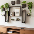 LaLaGreen Wooden Floating Shelves (13-Piece Set) Indoor Wall Mounted Plants - Image 7