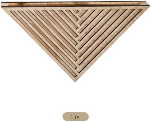 Triangle Wall Planter for Dry Plants, Hollow Out Geometric Wooden Wall Decor, Natural Wood Creative Home Decor Display Shelf for Flower Arrangements, Living Room, Entryway, Balcony - Image 4