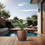 Kante Accent Round Bowl Rusty Concrete Planter 14" Dia, Outdoor - Image 6
