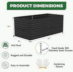 NAVINE 6x3x3ft Outdoor Metal Raised Garden Bed, Metal Planter Box, 2-Pack - Image 2