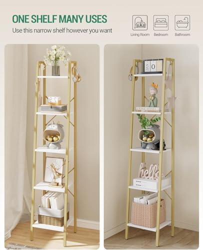 Hzuaneri Ladder Shelf, Bookshelf, Freestanding Corner Storage Shelf - Image 3